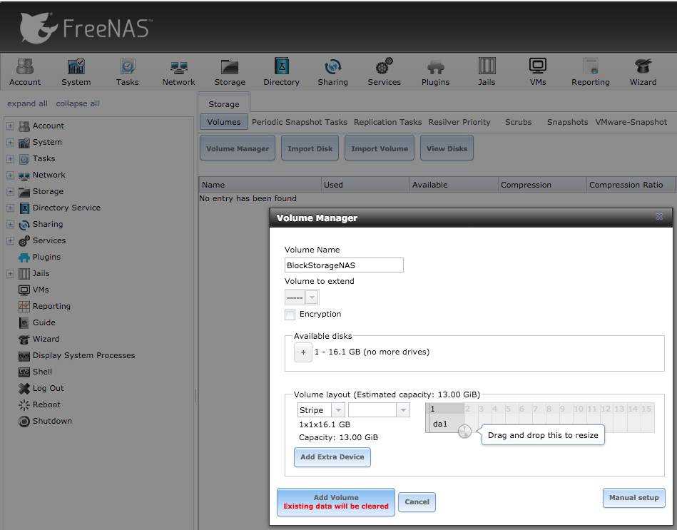 Volume Manager - Add a Volume Volume Manager - Add a Volume