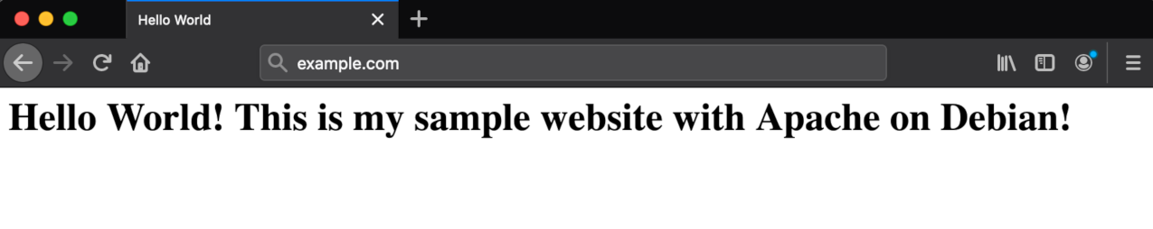 Sample Website Loaded in Browser Sample Website Loaded in Browser