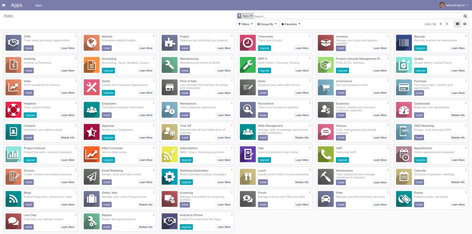 Odoo 13 Welcome Screen Odoo 13 Welcome Screen