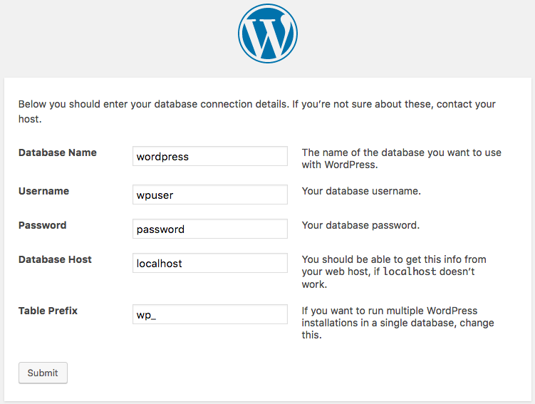 WordPress Setup: Configure Database WordPress Setup: Configure Database