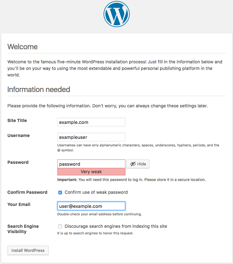 WordPress Setup: Configure Site WordPress Setup: Configure Site