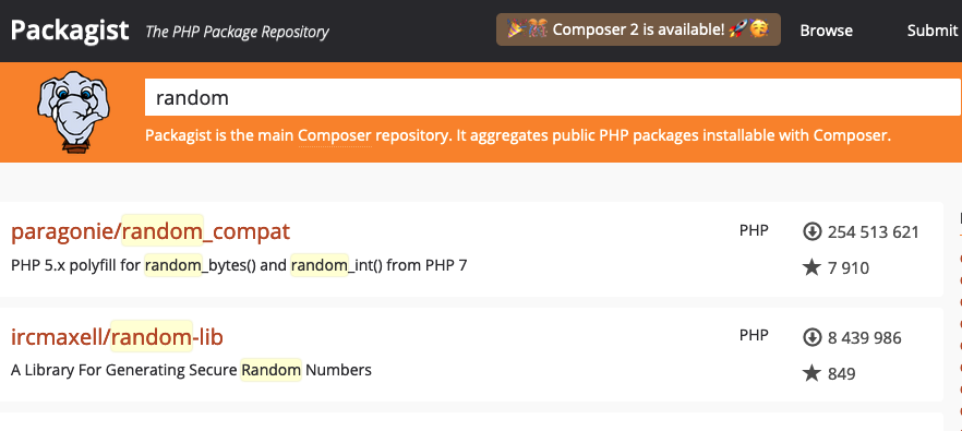 A list of packages on Packagist A list of packages on Packagist