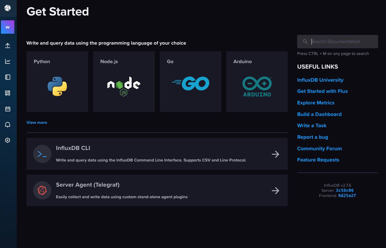 Screenshot of InfluxDB login page Screenshot of InfluxDB login page