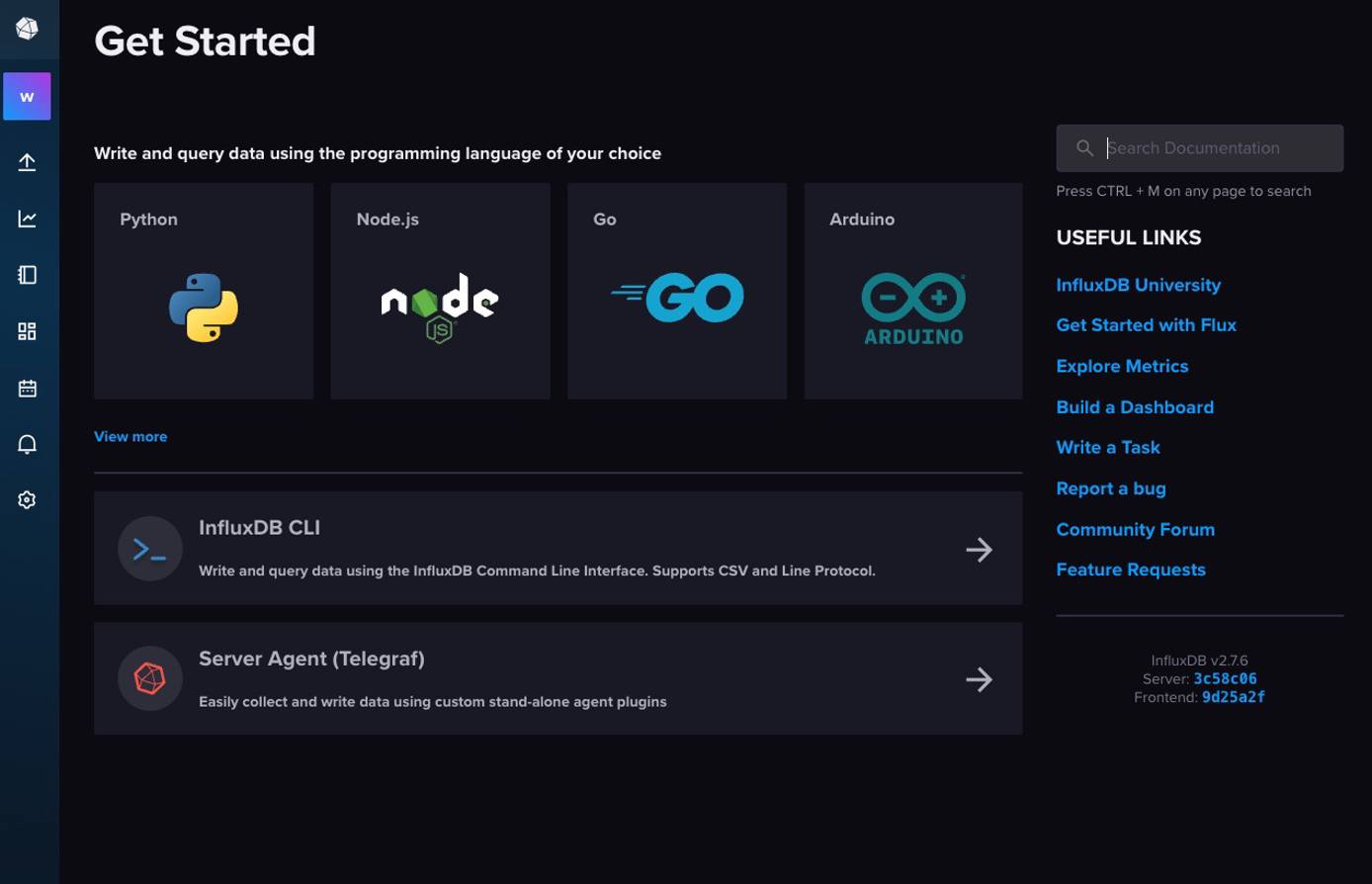 Screenshot of InfluxDB login page Screenshot of InfluxDB login page