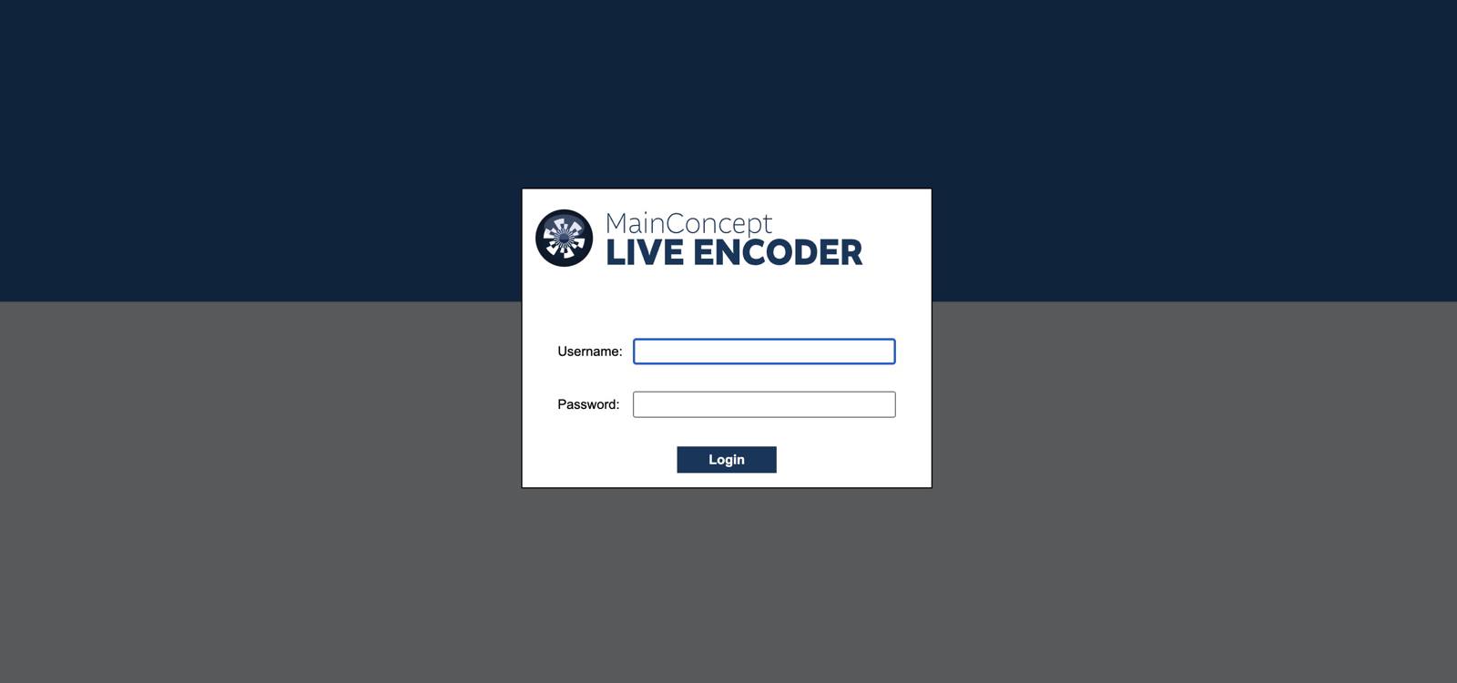 MainConcept Live Encoder Login MainConcept Live Encoder Login